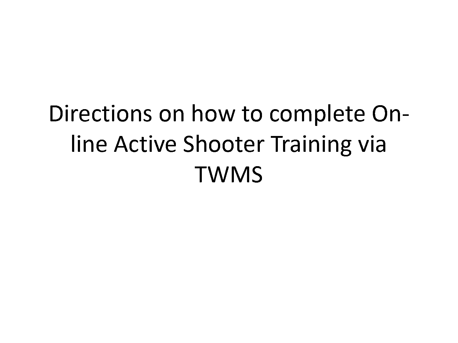 active shooter training with receiving a certificate