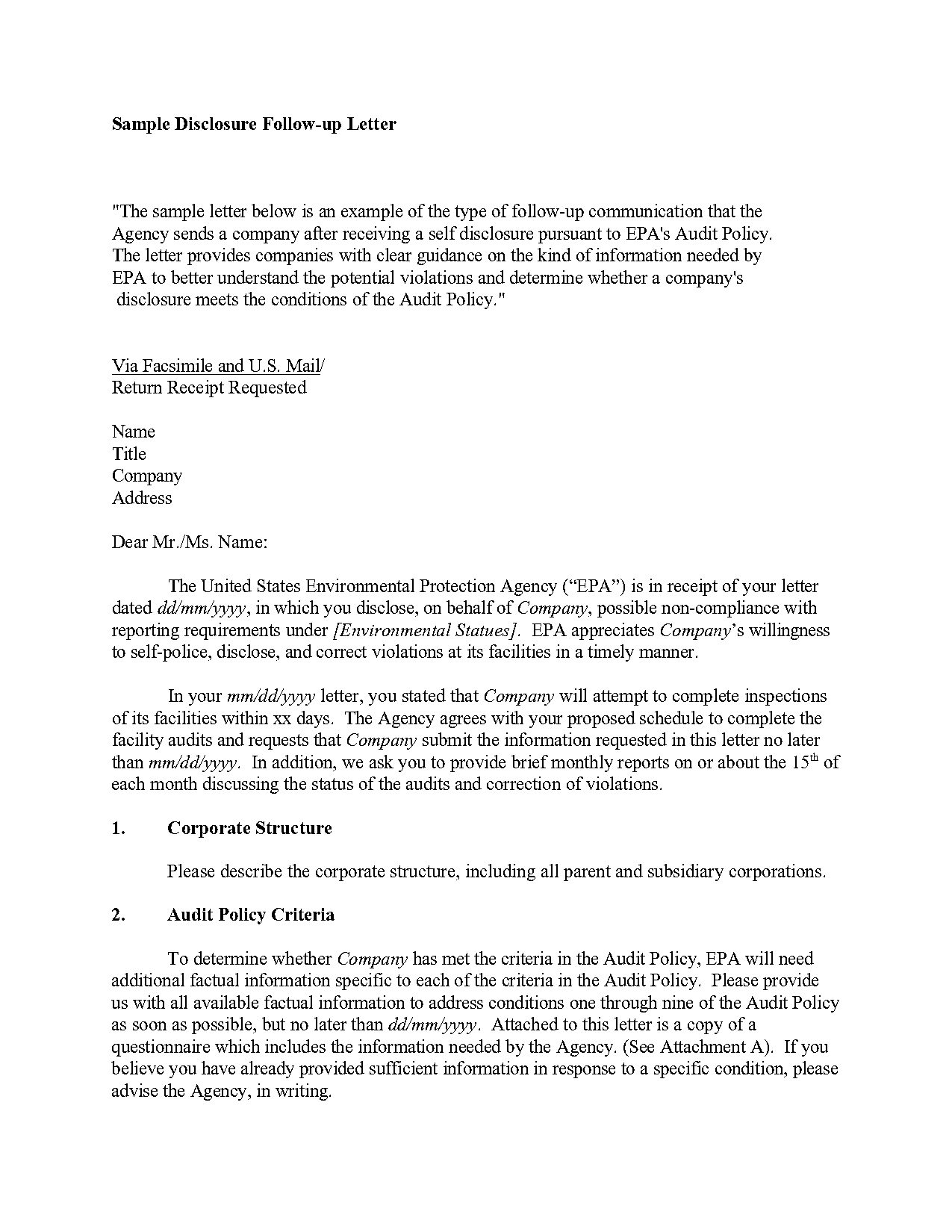 letter of explanation template audit