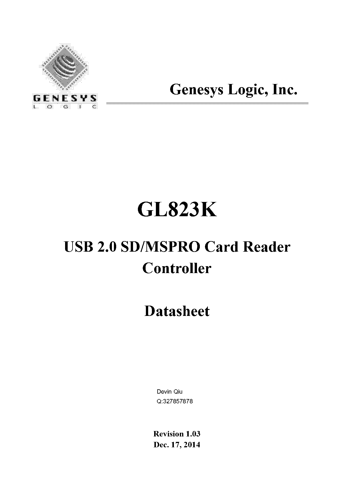 genesys logic inc microsd reader writer