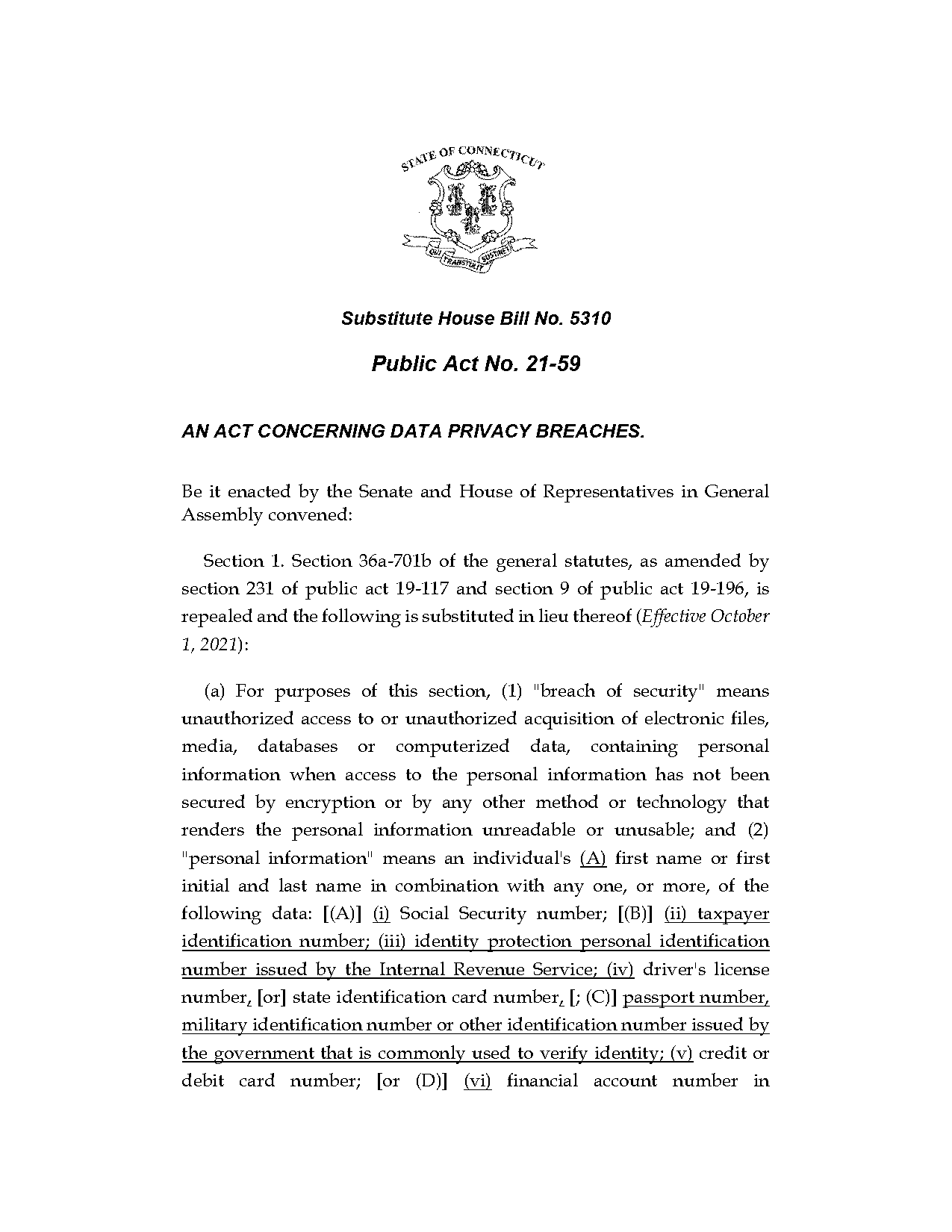 connecticut ag data breach notification