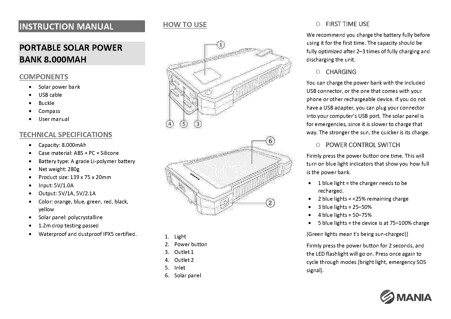 innoo tech solar charger instructions