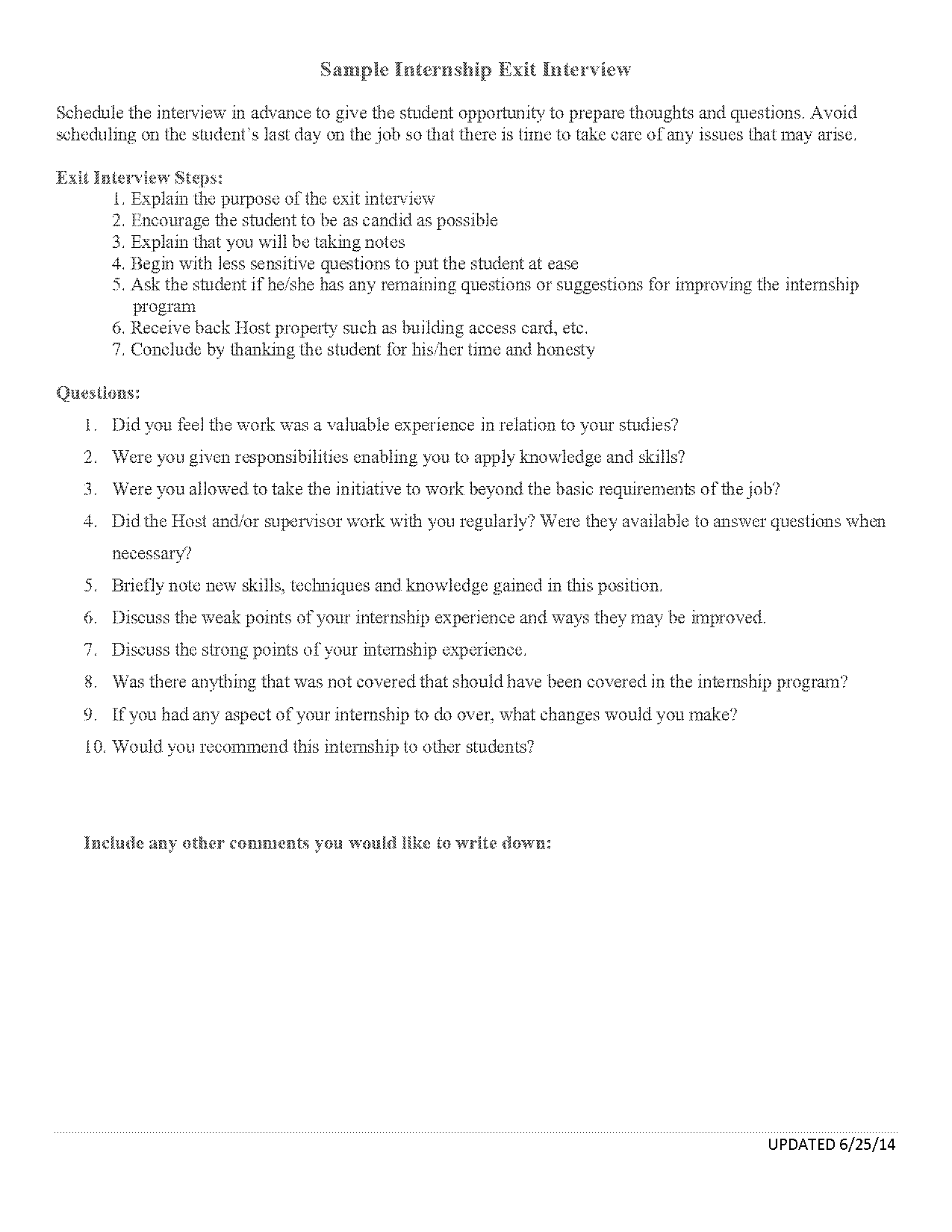 exit interview sample answers