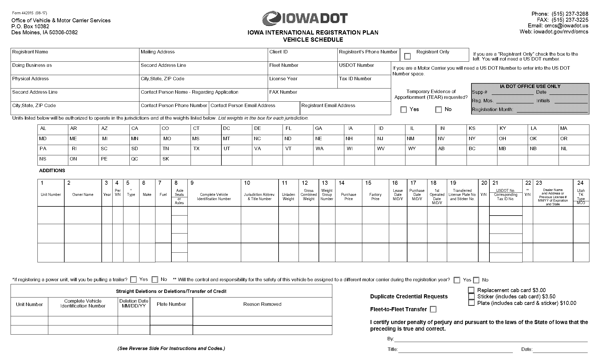 iowa trailer registration form