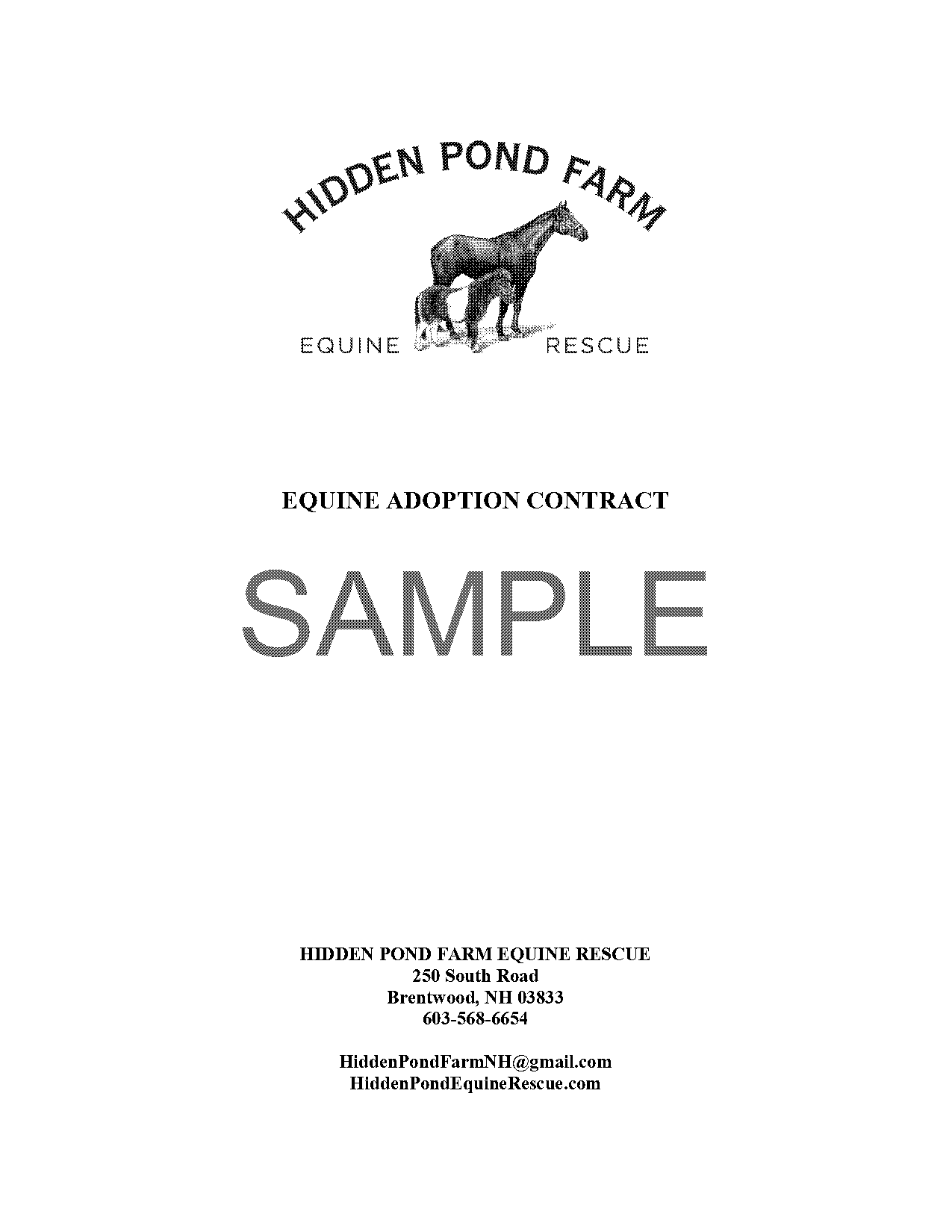 sample horse adoption contract