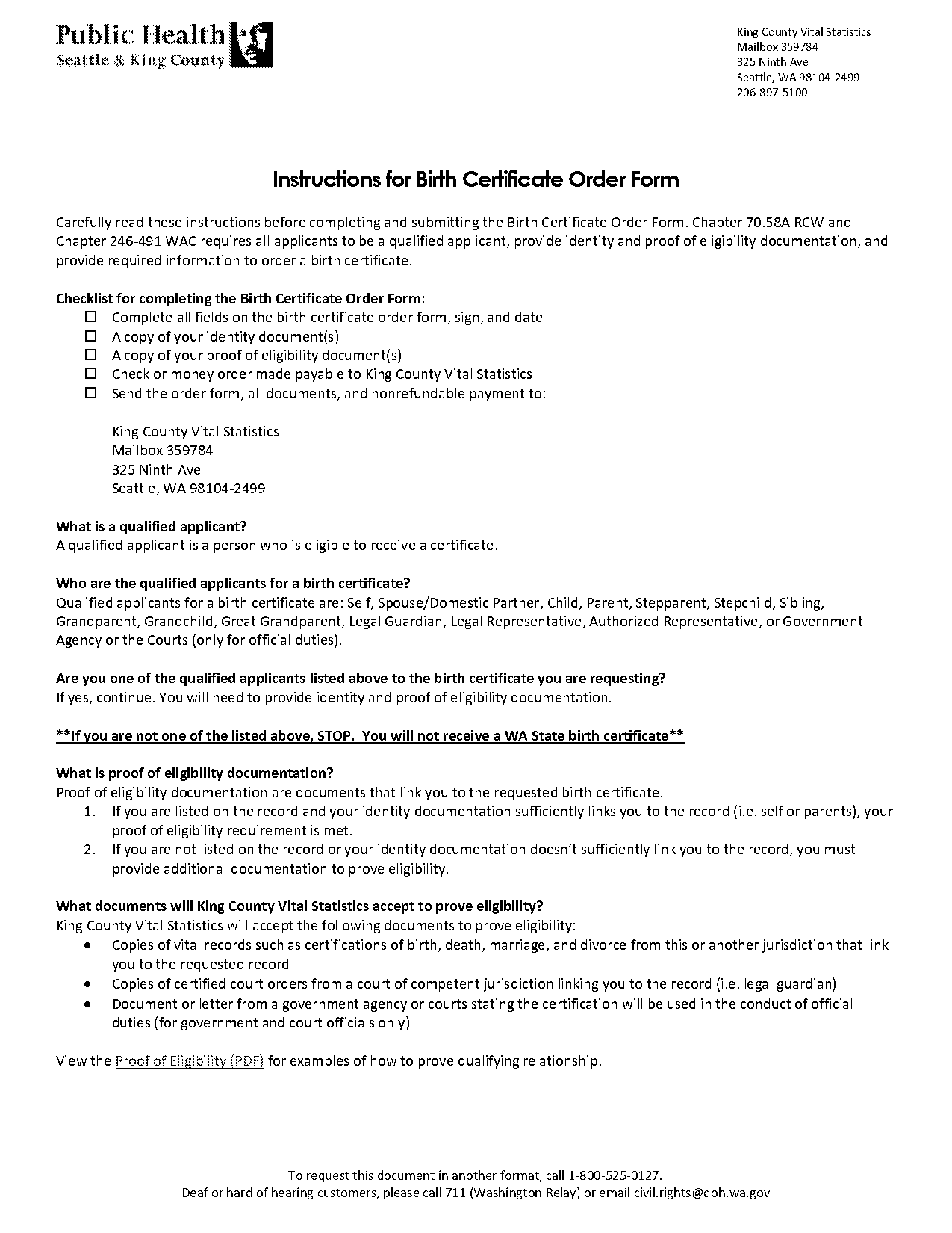 king county marriage certificate