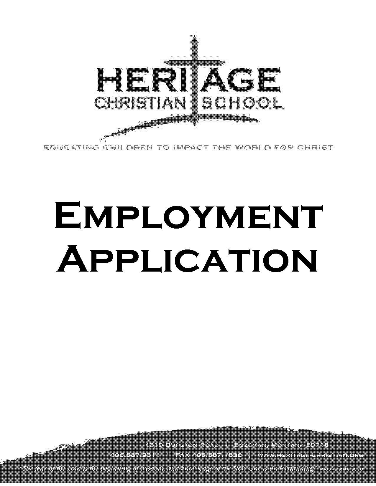 sample church employment application