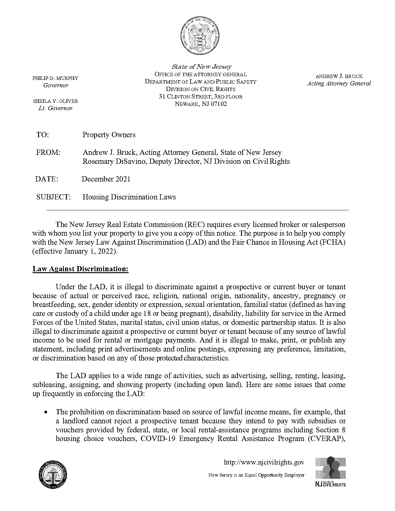 memorandum from the attorney general