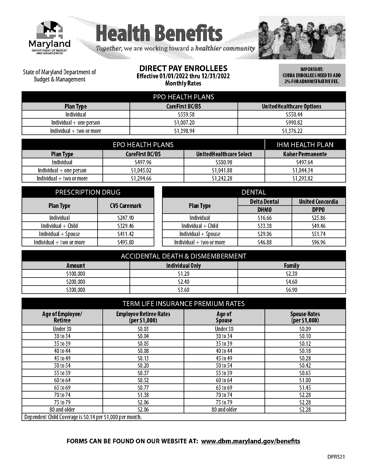 state of md direct pay dbm