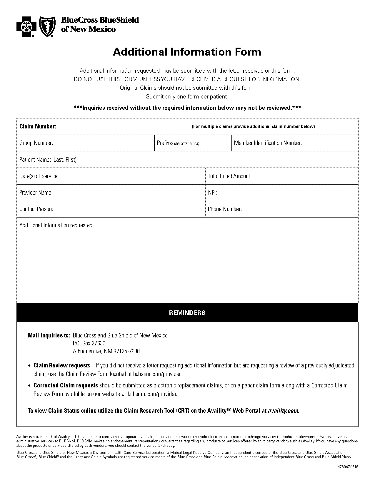 bcbsnj corrected claim form