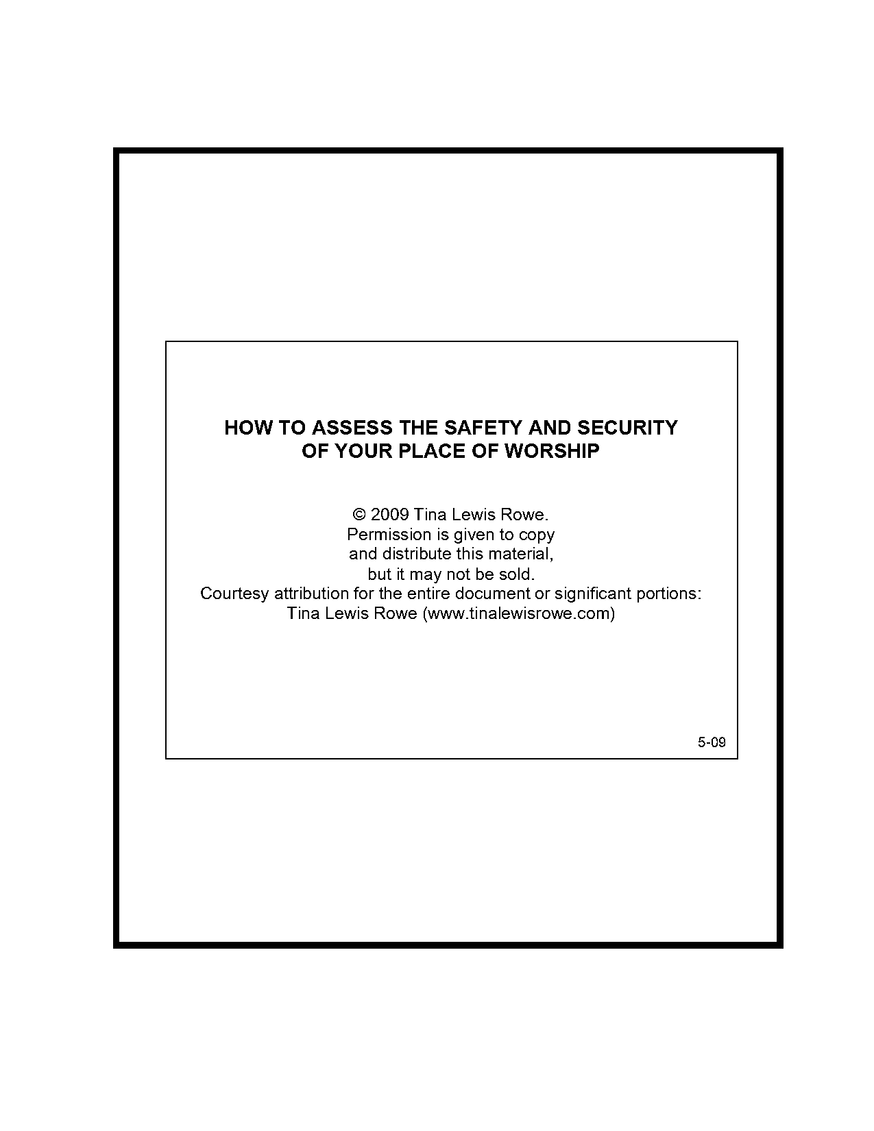 church safety and security policy pdf