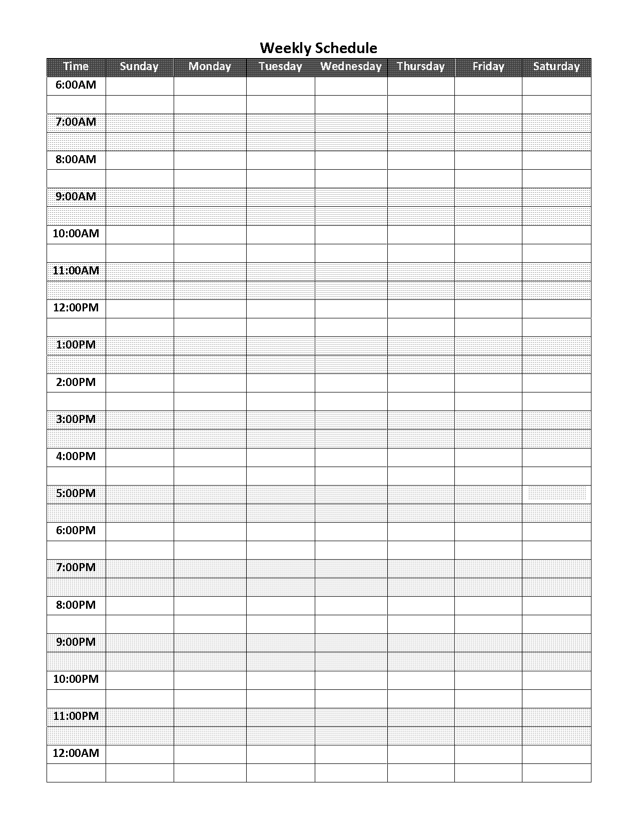 daily schedule maker template