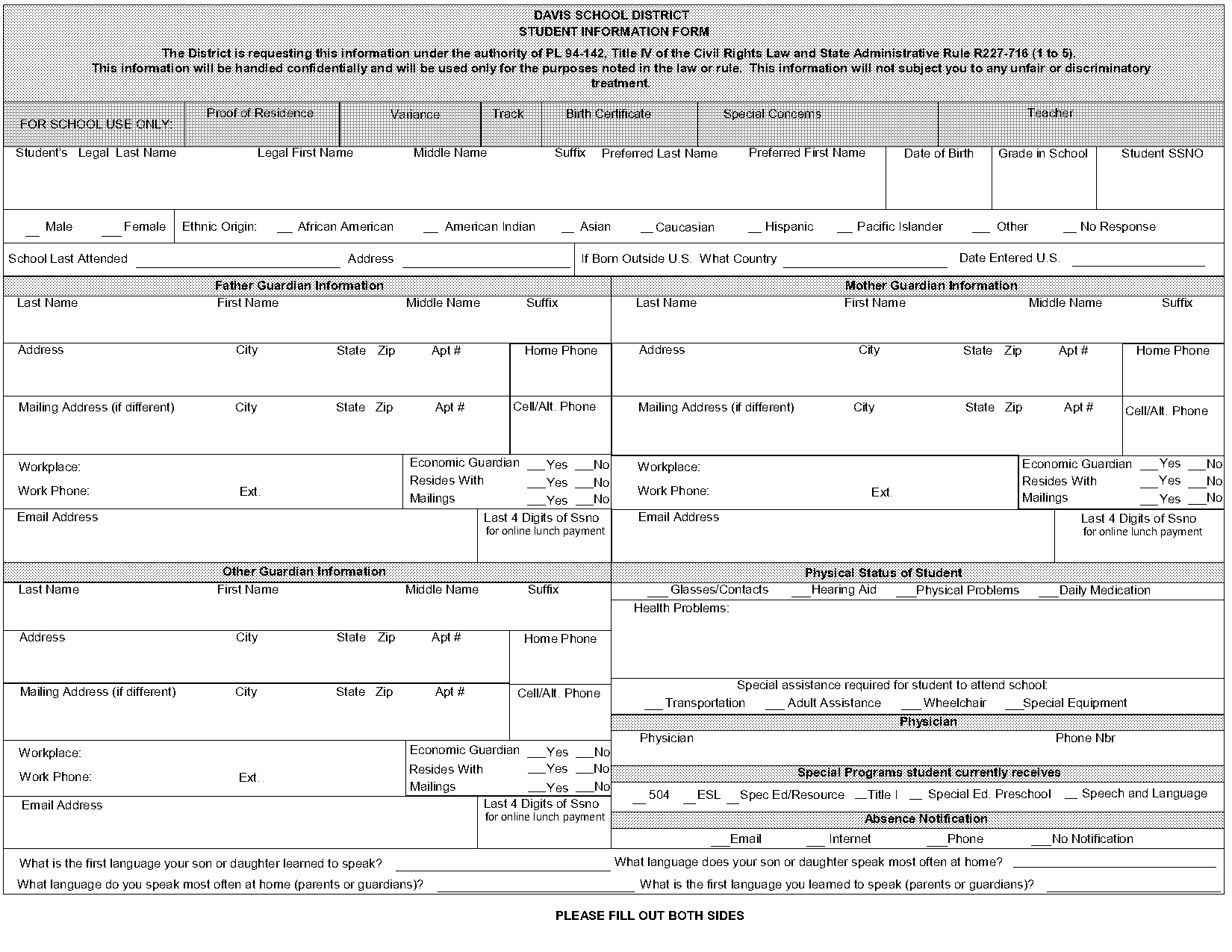 davis school district forms