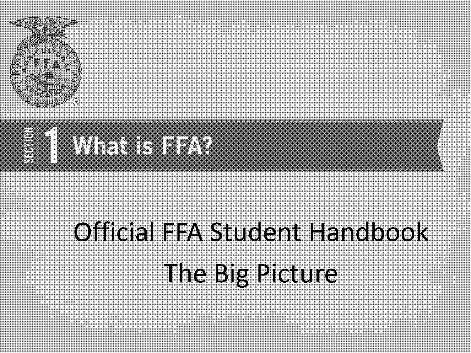 ffa student handbook timeline