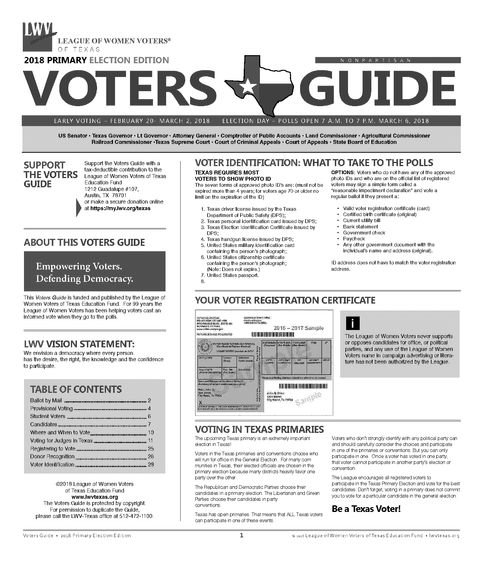 leage of women voters of texas property tax exemption