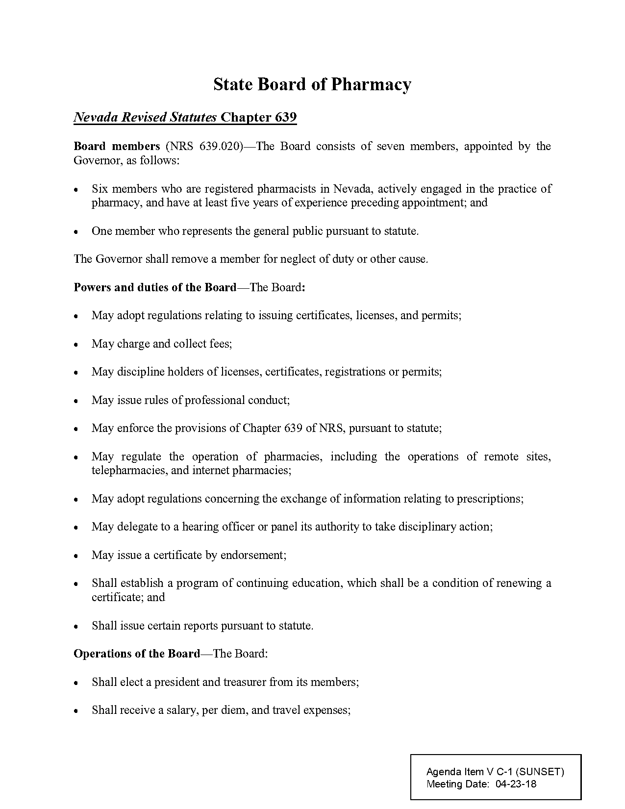 nevada how often renew pharmacy facility permit