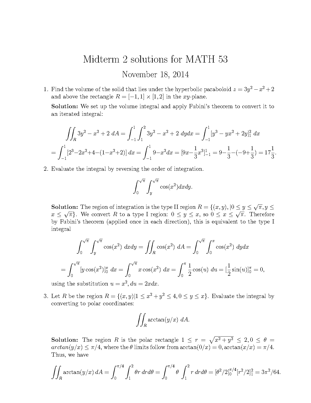 evaluate the following integral by reversing the order of integration