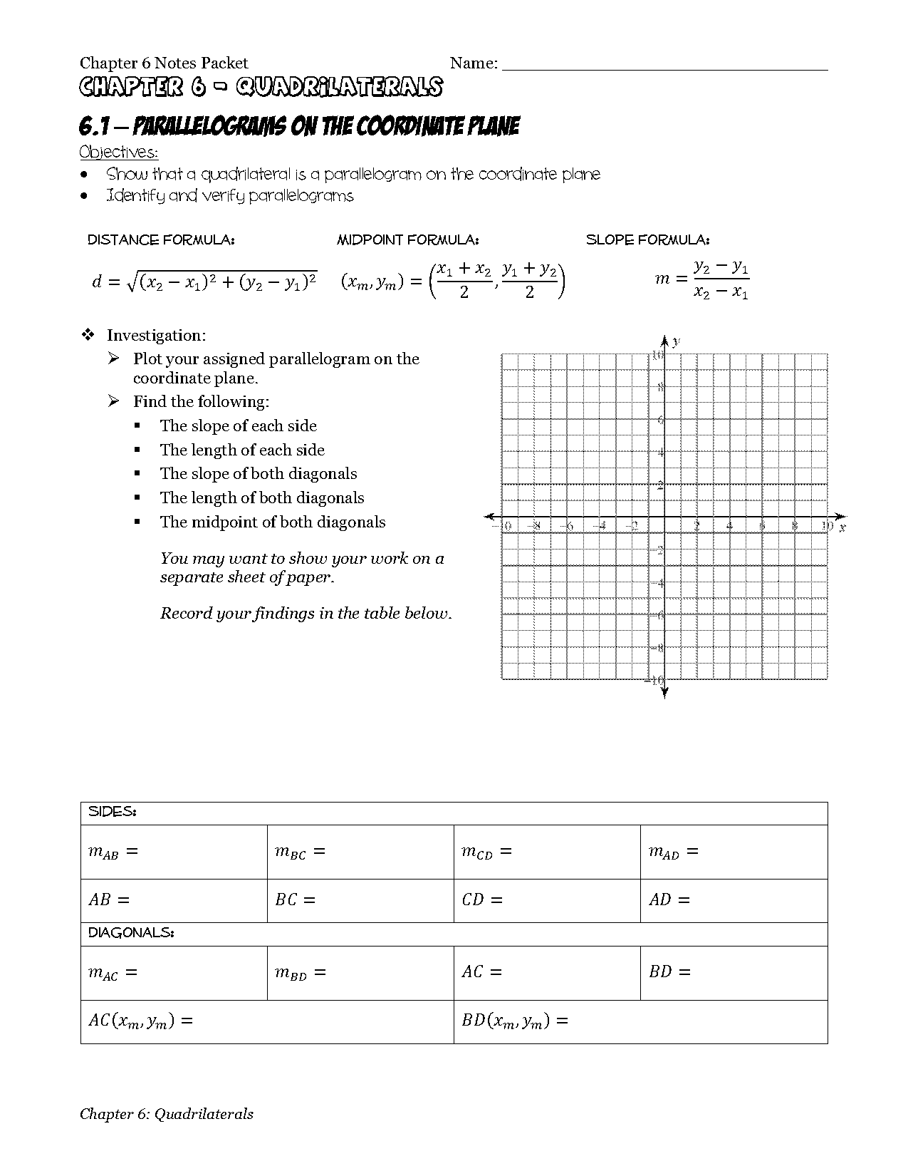 coordinate proof worksheet pdf