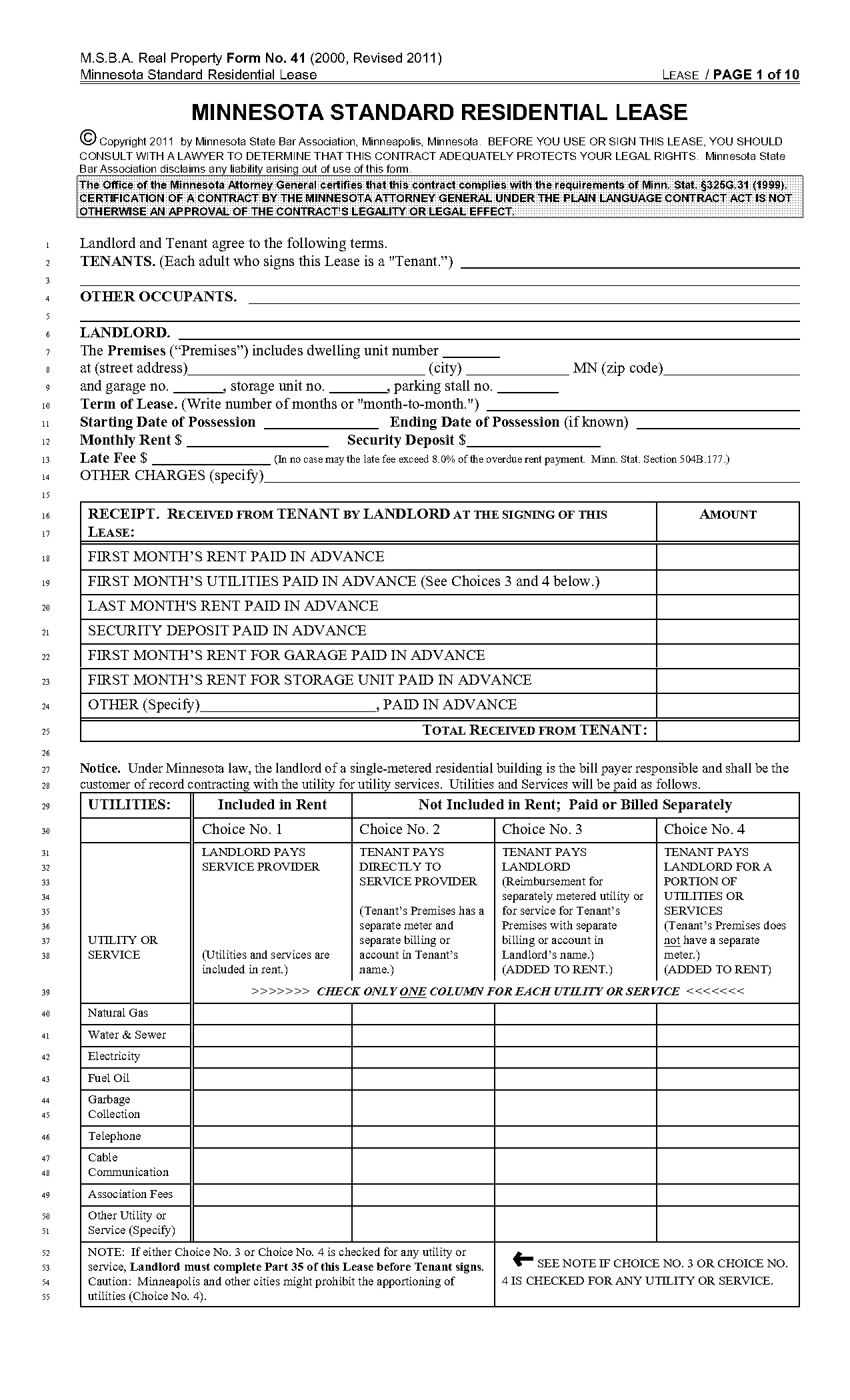 freesimple blank commercial lease agreement form