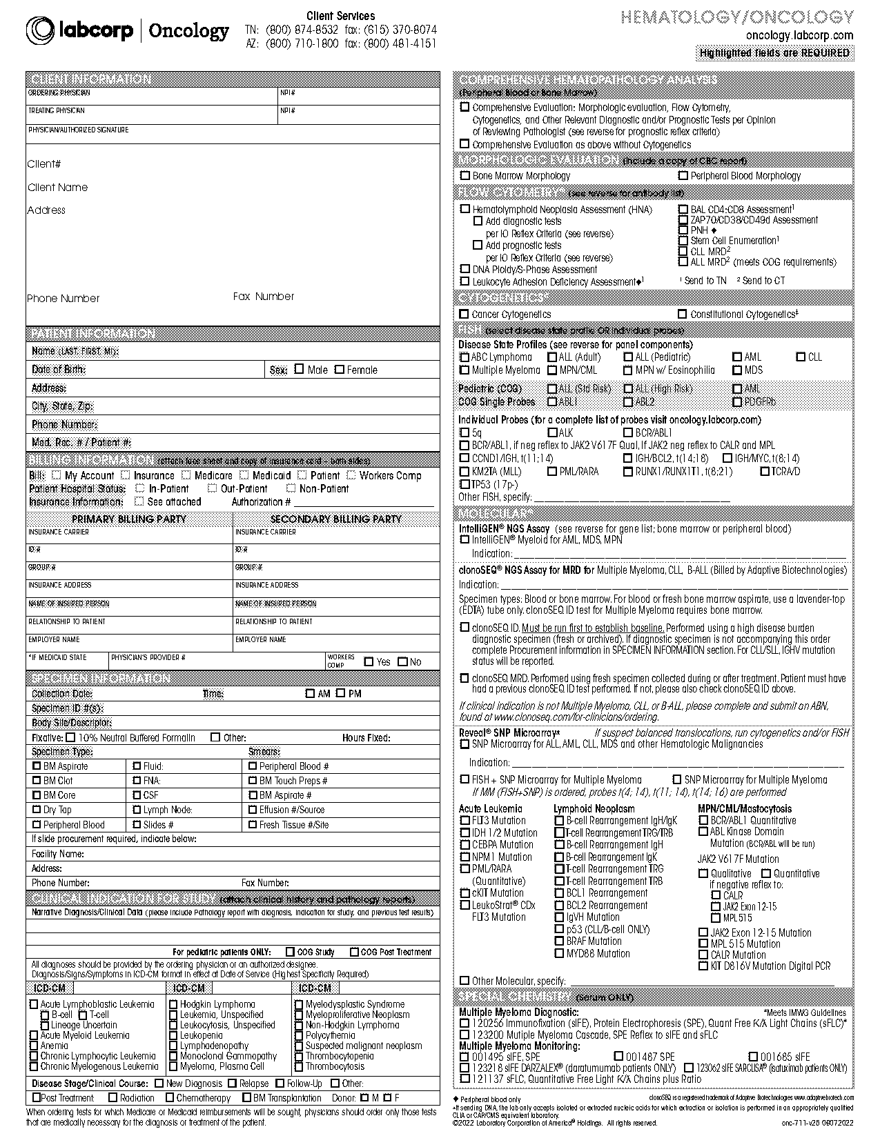 labcorp physician order form