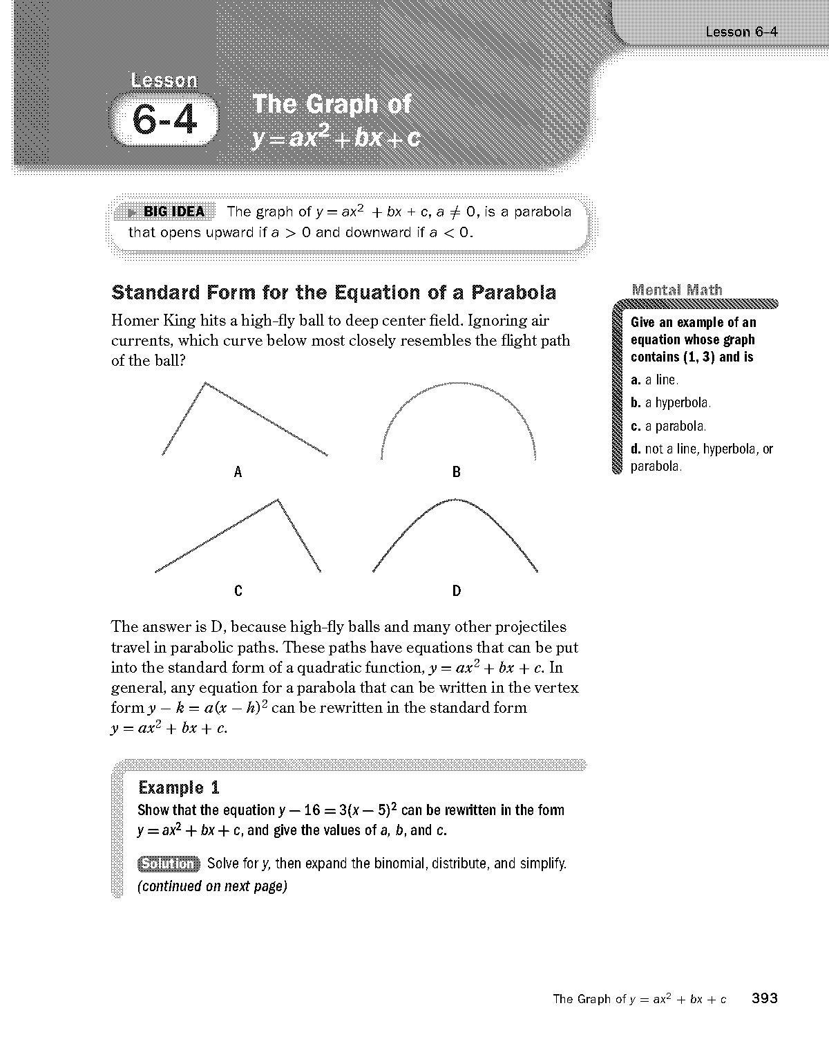 quadratic in standard form graph