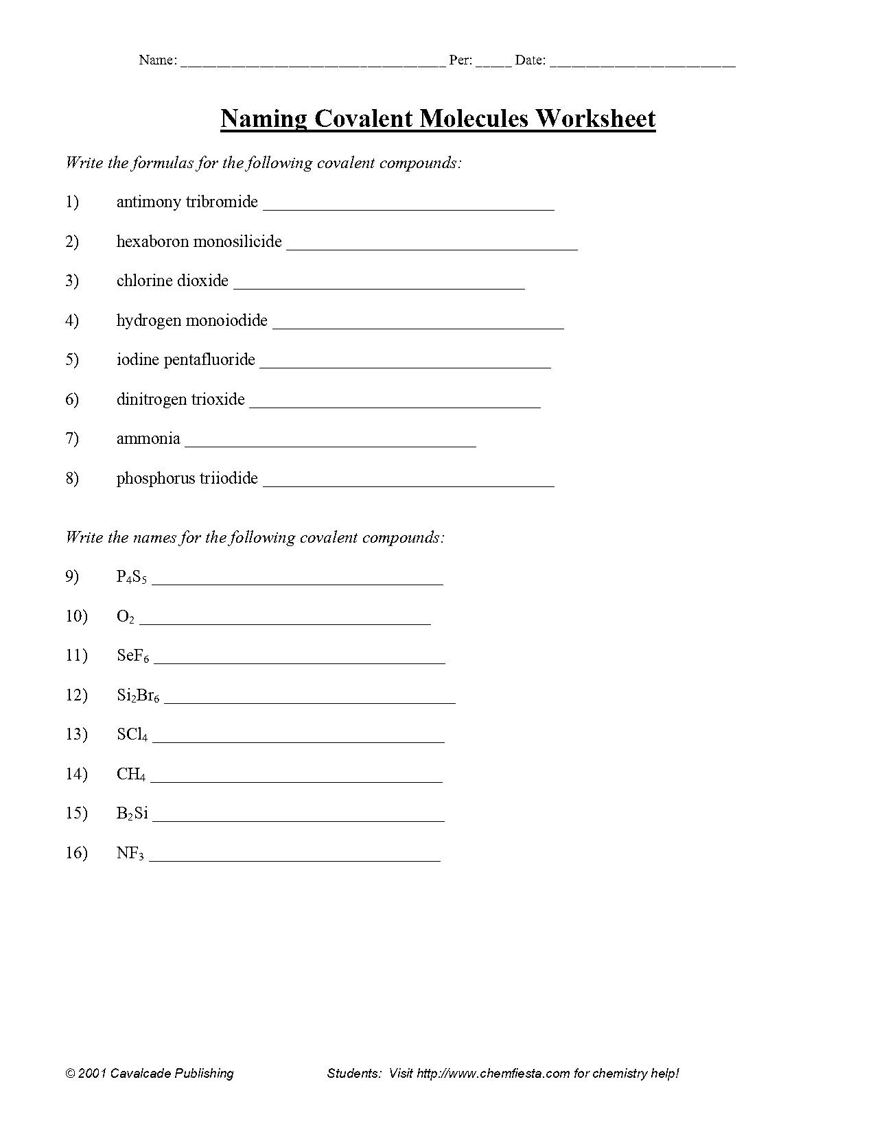 how to write covalent compounds names