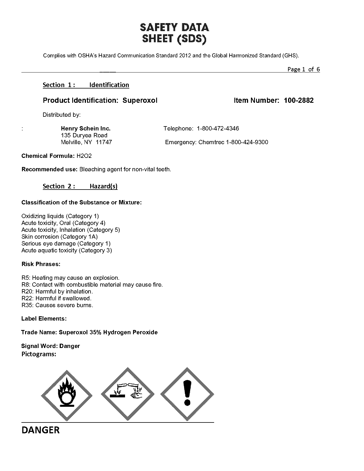 instructions for use superoxol