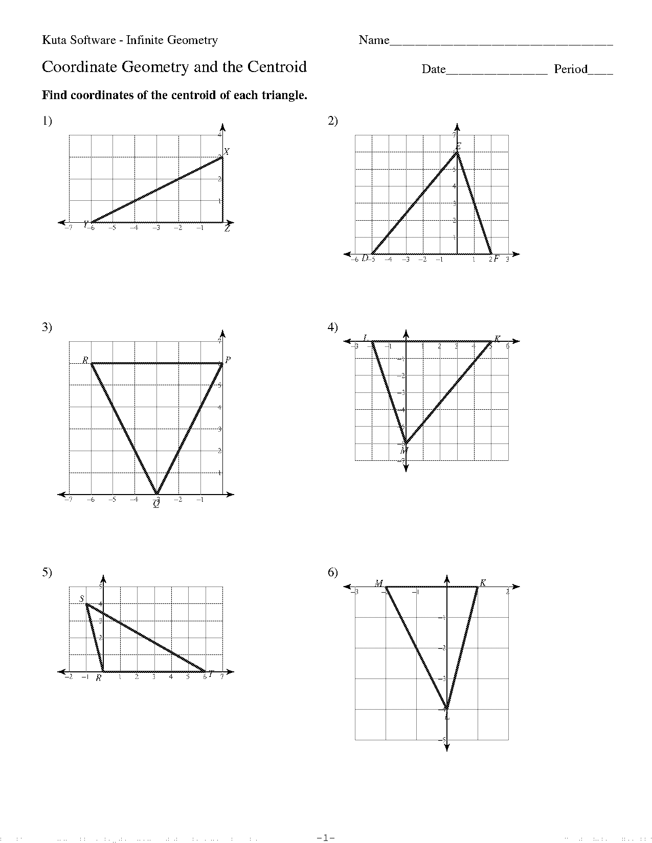 incenter on a coordinate graph worksheet