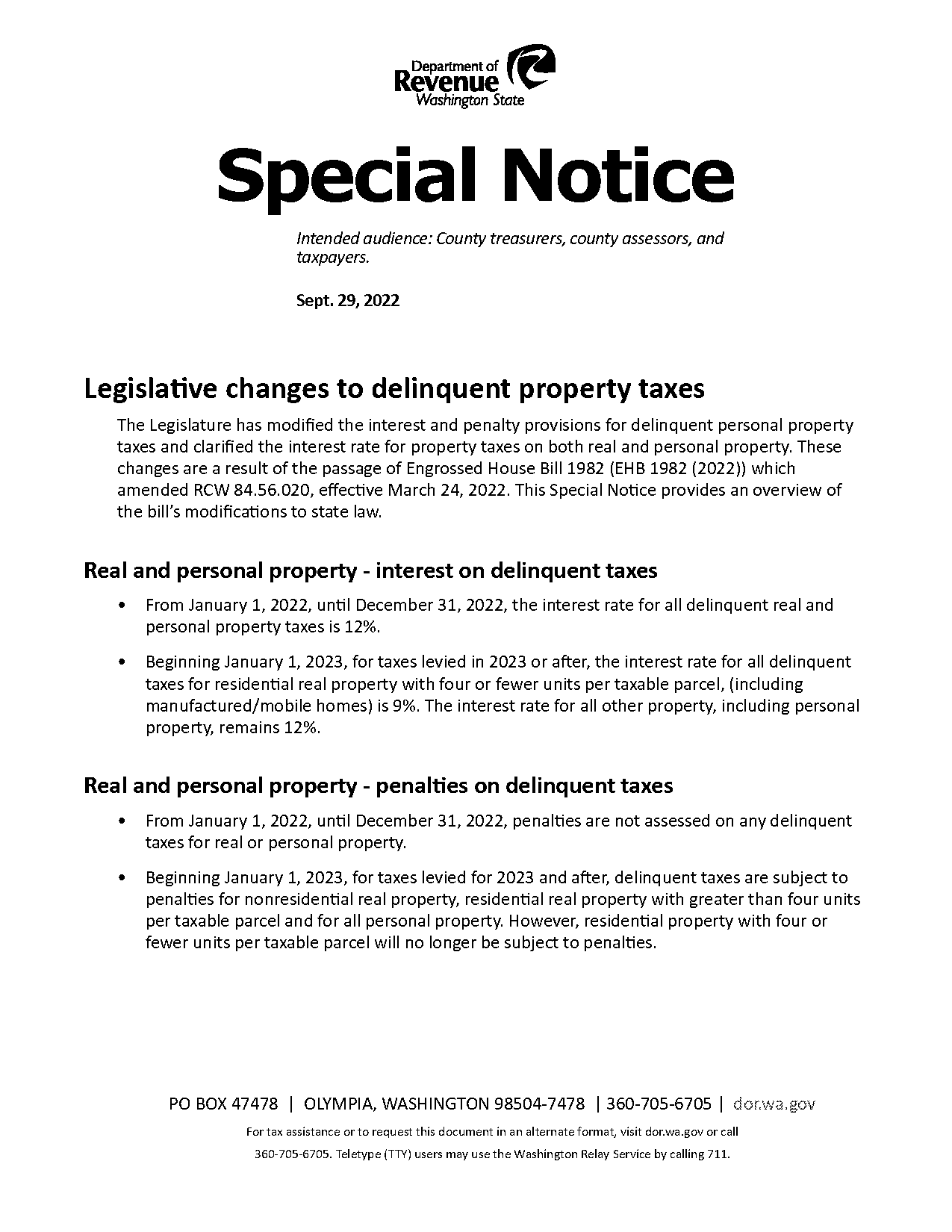 penalty for not turning in property taxes on time