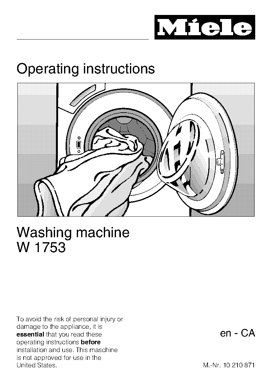 miele washing machine instructions for use