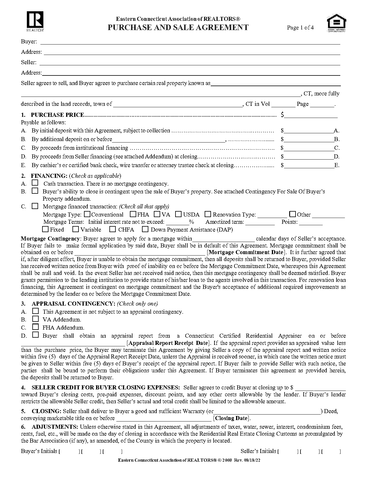 commitment date on a purchase and sale agreement