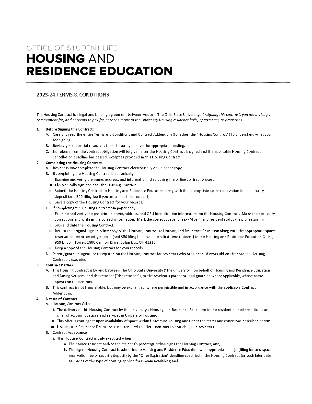 apartment rental terms and conditions