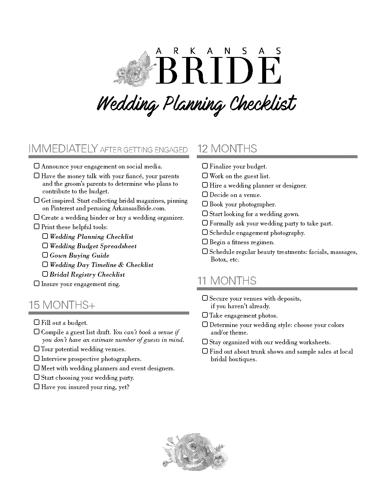 wedding planner wedding checklist