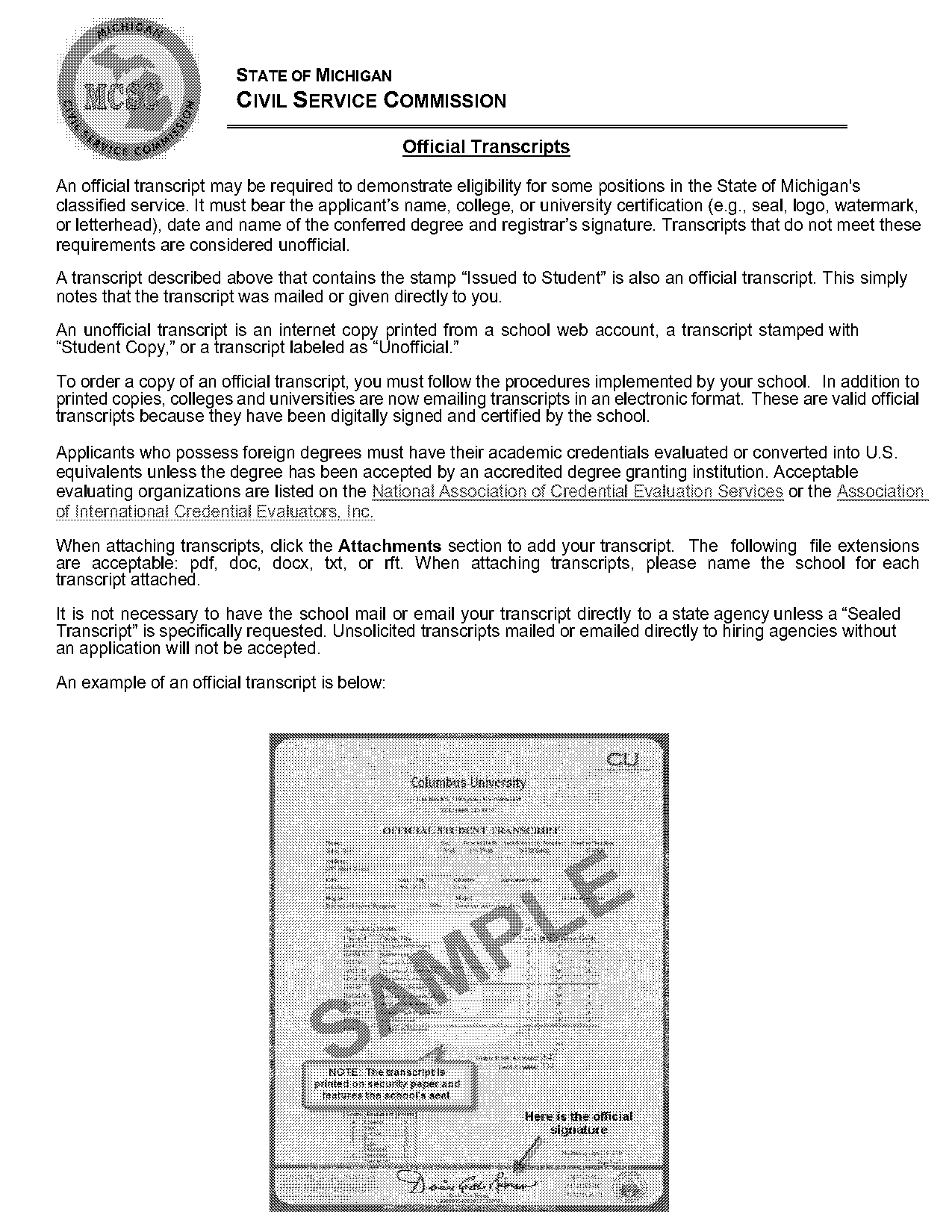 difference between unofficial and official transcript umich