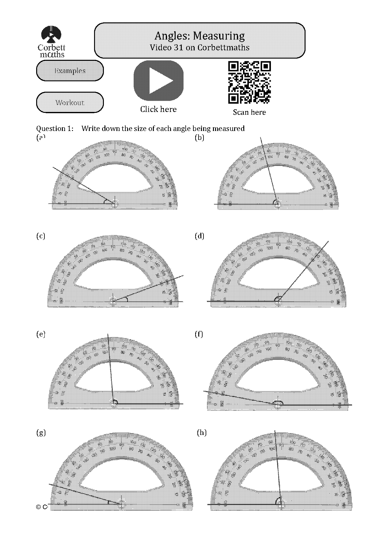 measuring angles using a protractor worksheet