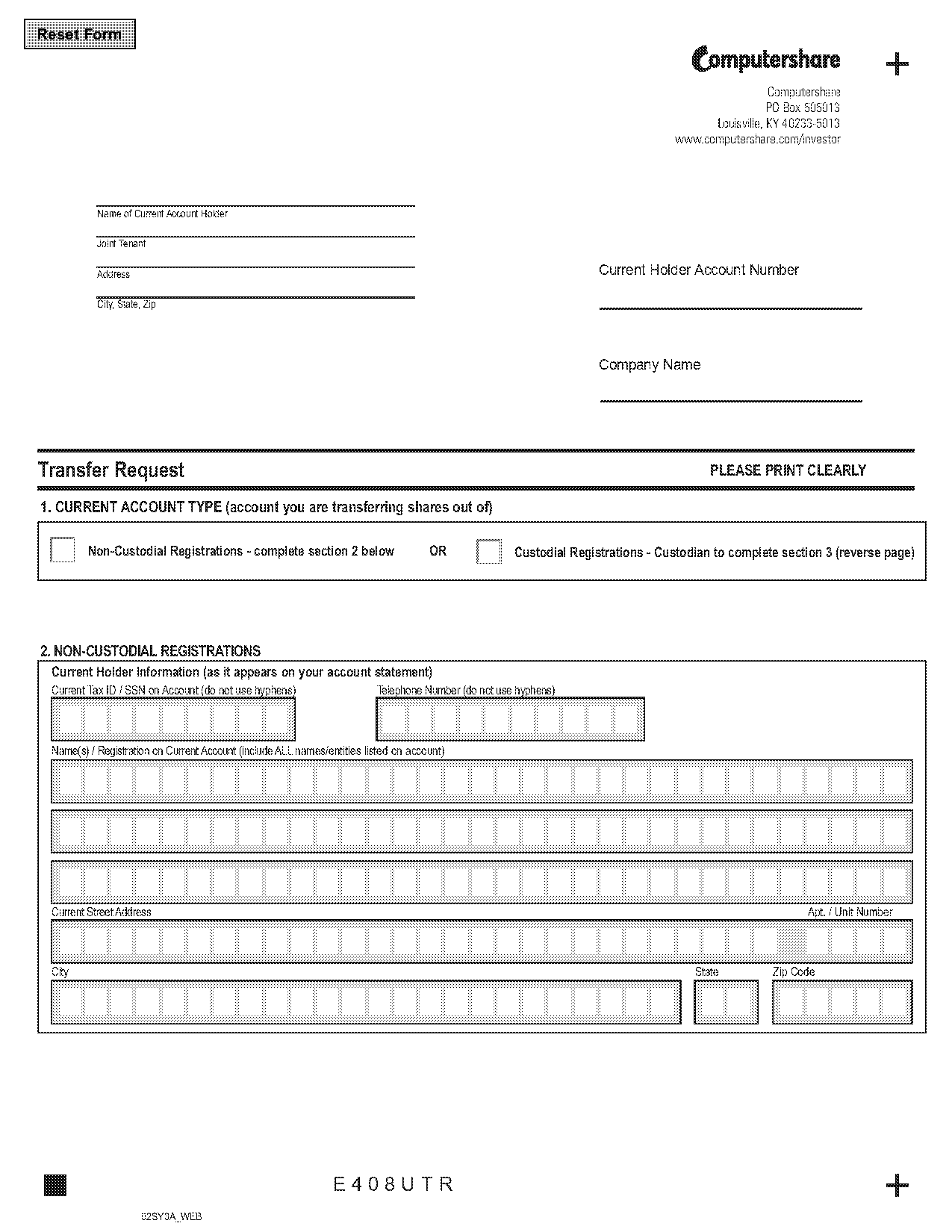 computershare standard transfer form pdf