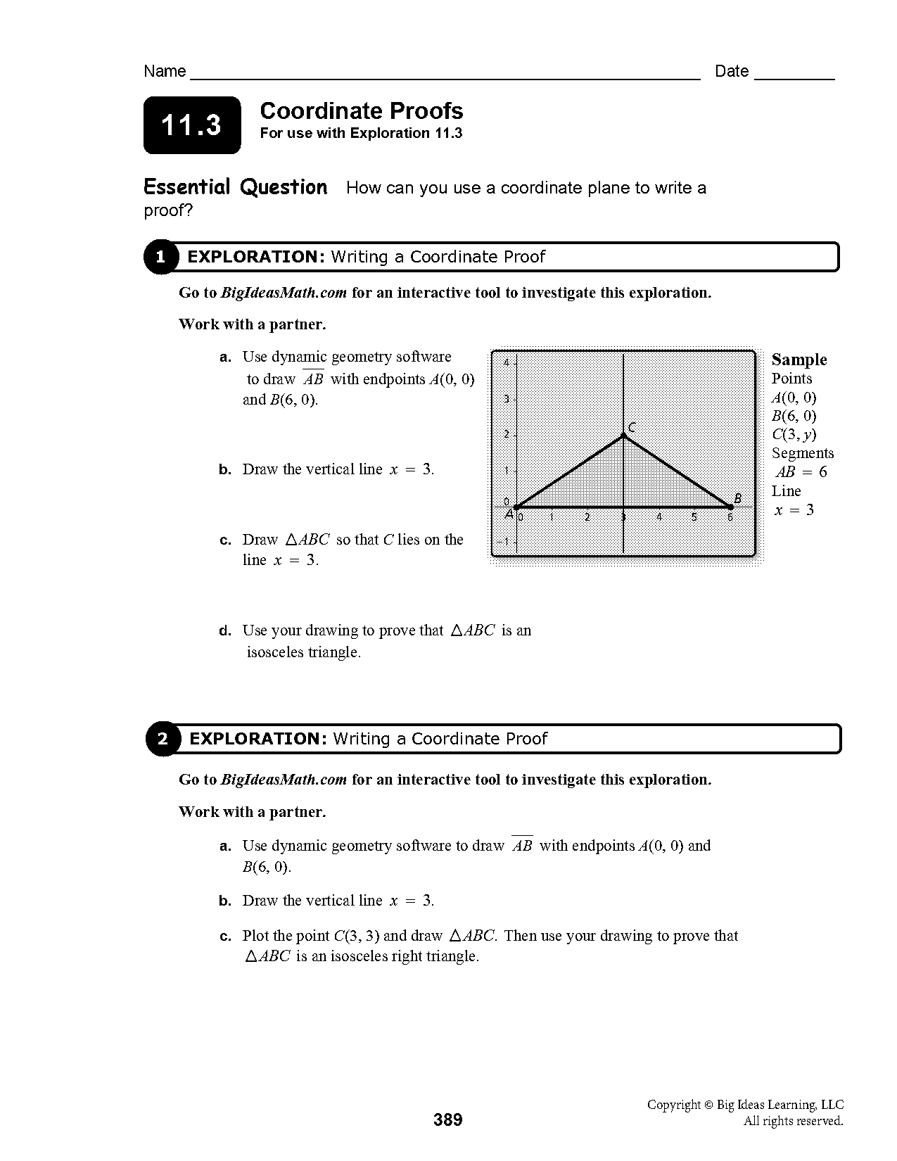 coordinate proof worksheet pdf