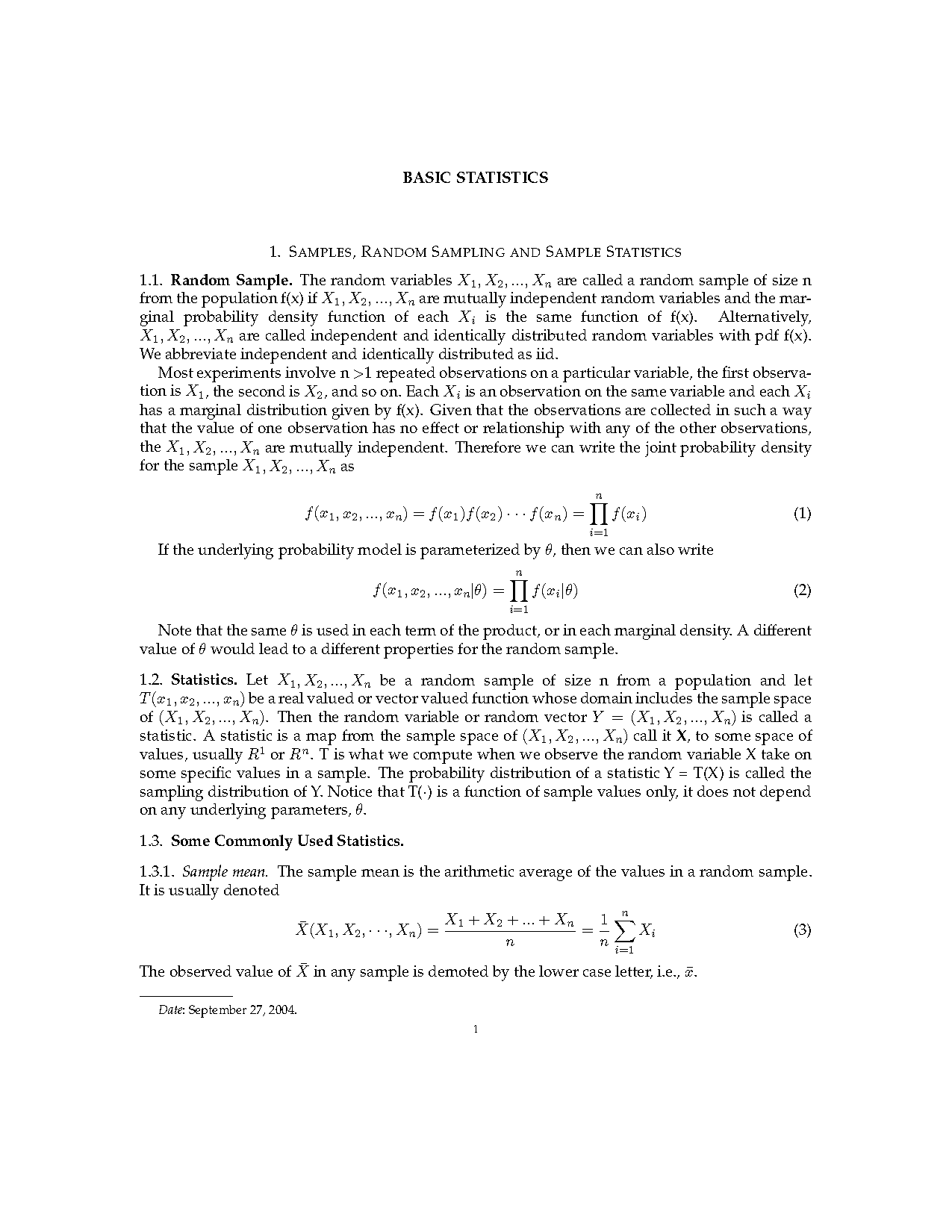 a random sample is drawn from a population with mean