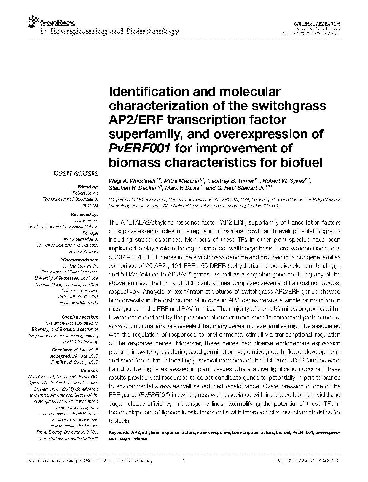 transcription factor amino acid sequence