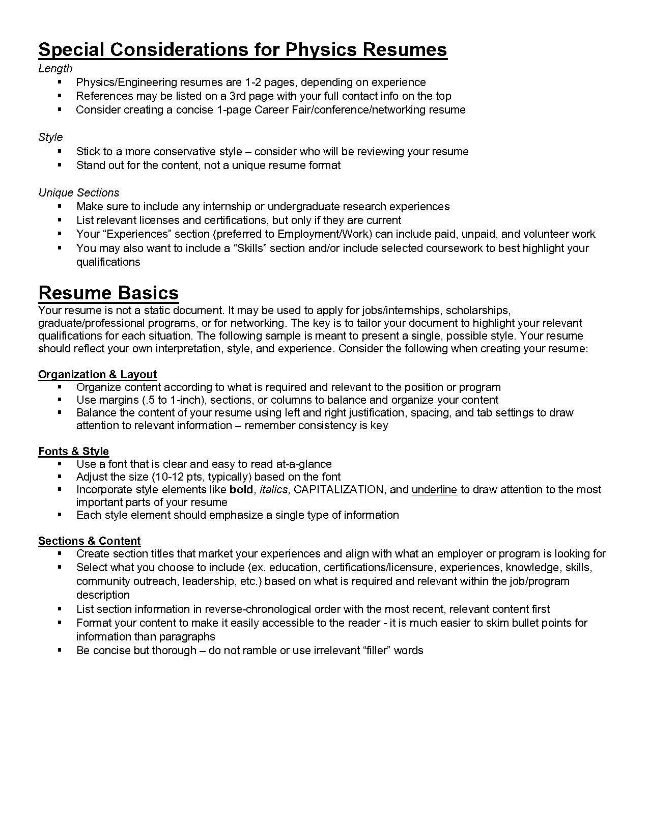 resume for software engineer fresher word