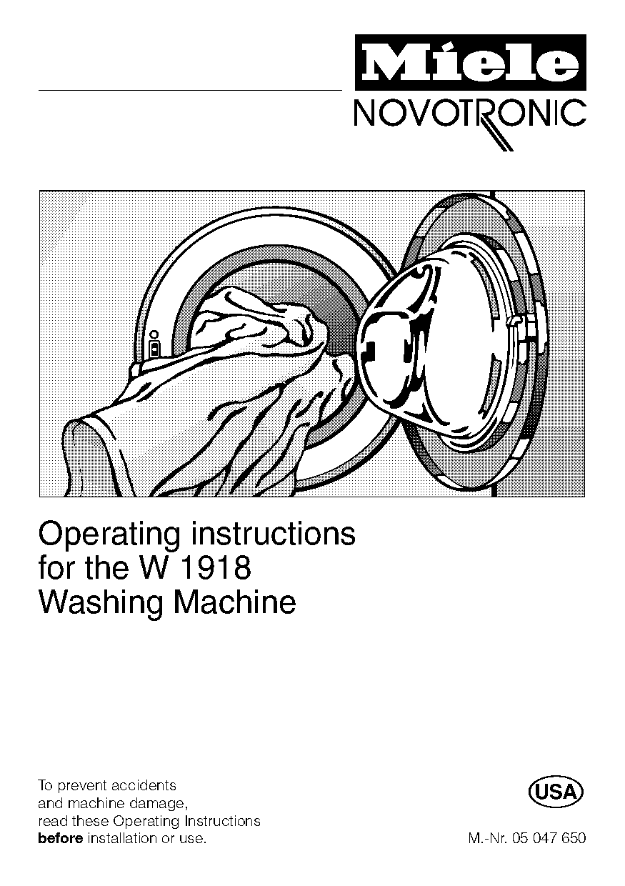 miele washing machine instructions for use