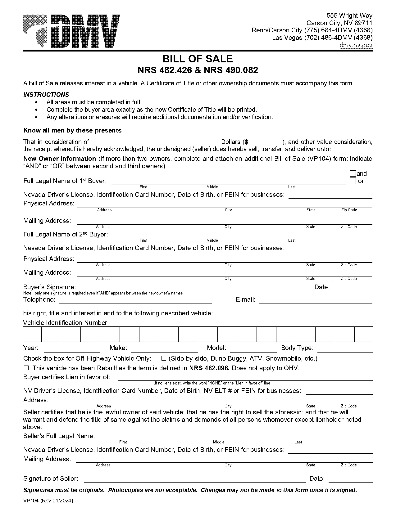 car sales receipt form