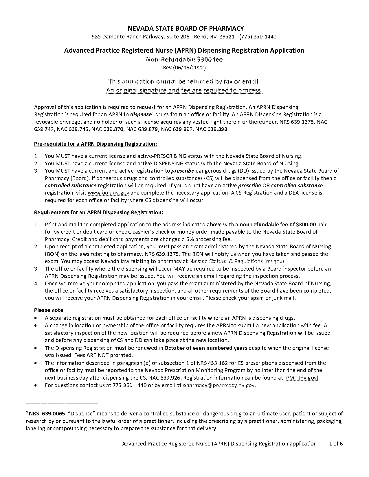 nevada how often renew pharmacy facility permit