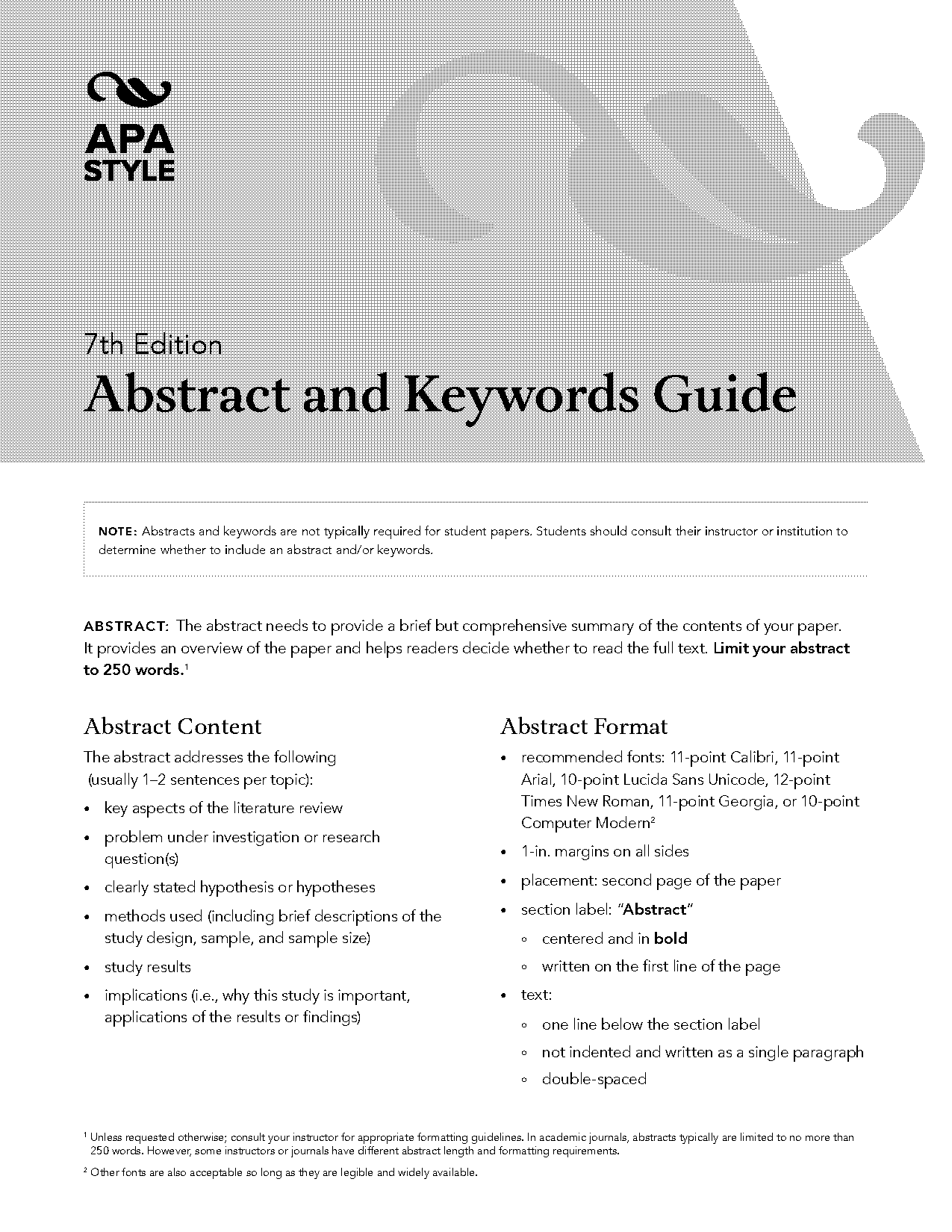 apa style abstract past or present tense